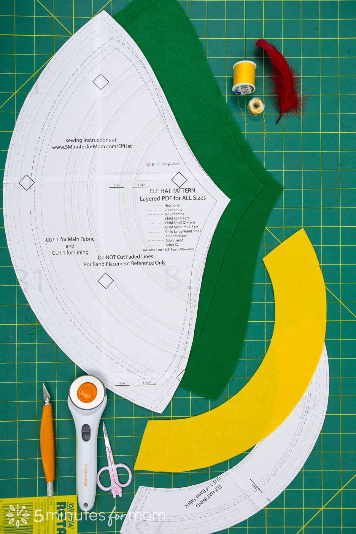 buddy the elf hat pattern - how to make an elf hat out of felt - 5